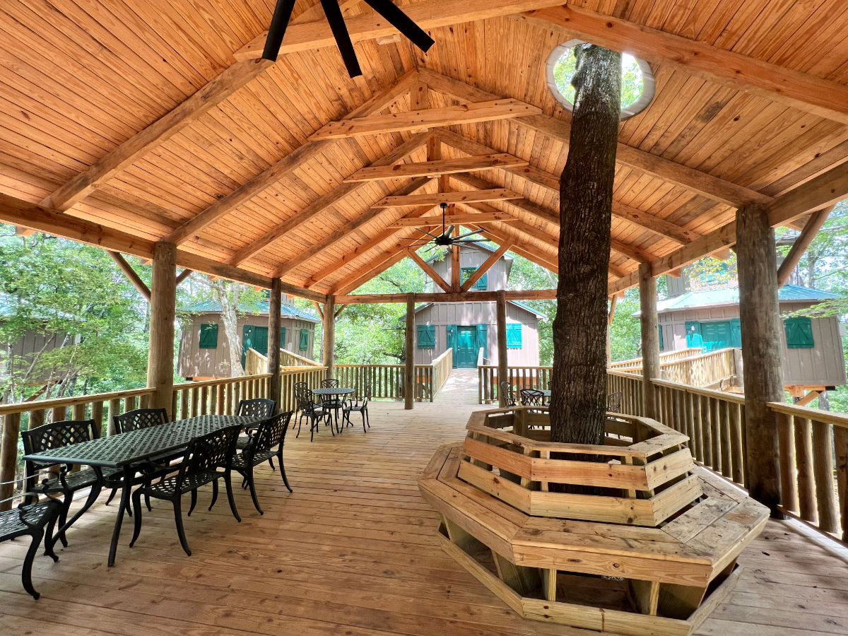 the pavillion at the banning mills treehouse villages