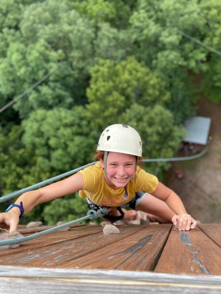 girl climbing 140 feet