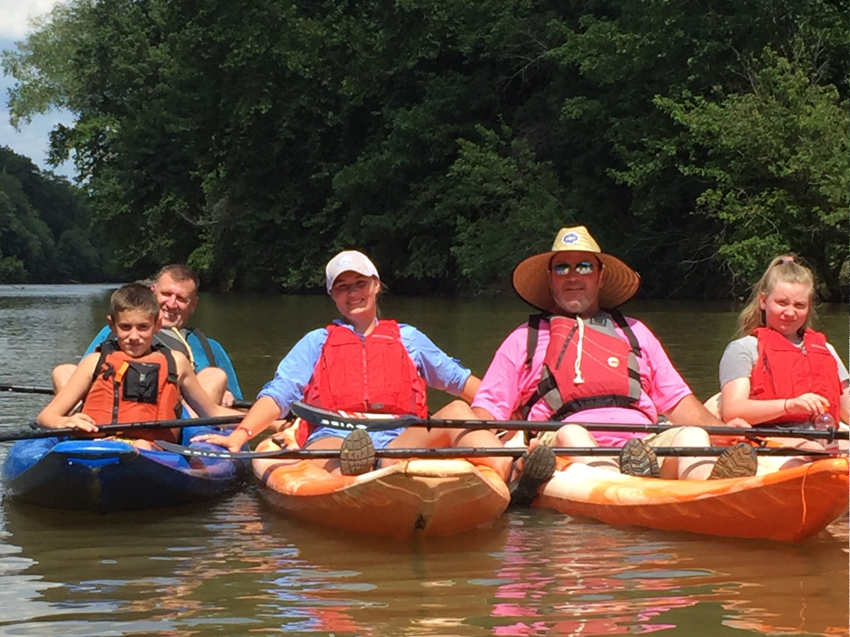 Kayaking as a family