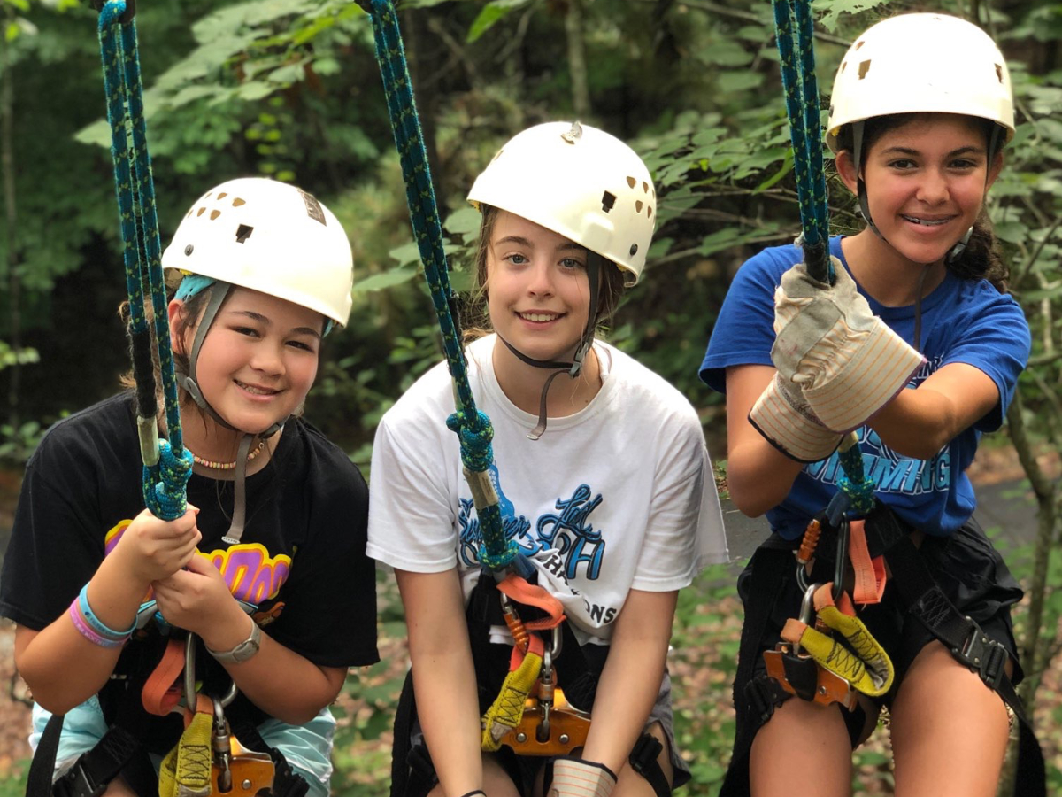 Summer Camp_Girls campers are ready for more zip lining