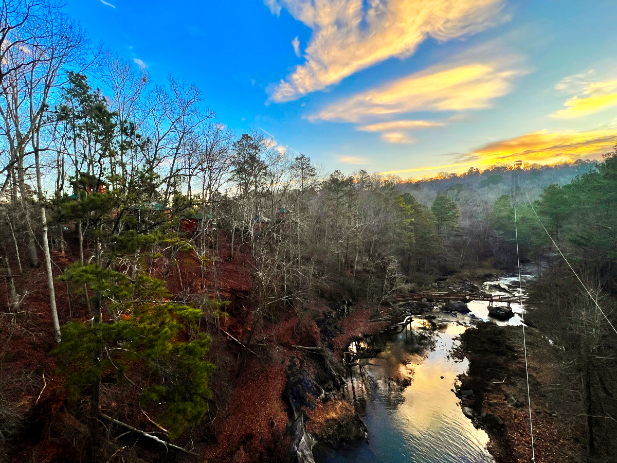 sunset on the snake creek gorge from the tree house village