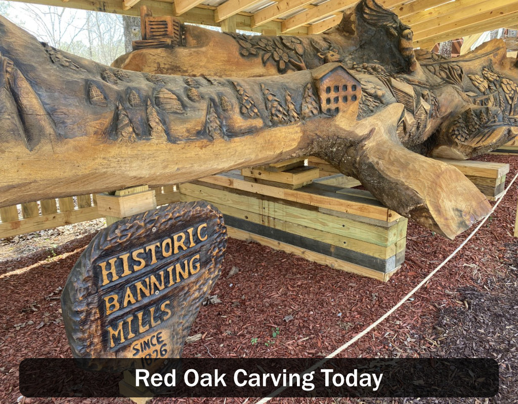 Red Oak Carving at Historic Banning Mills