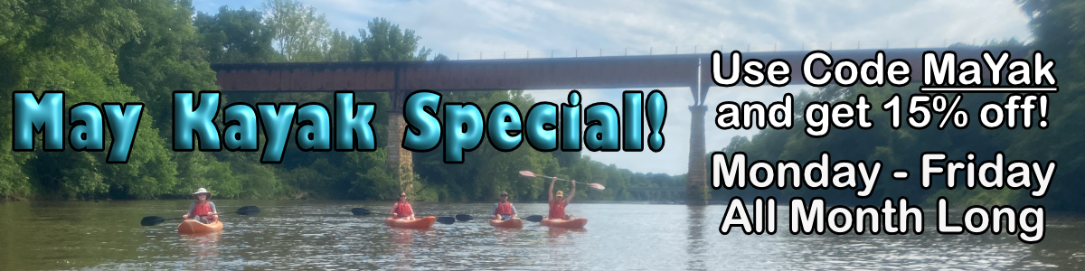 15% off kayak tours in May