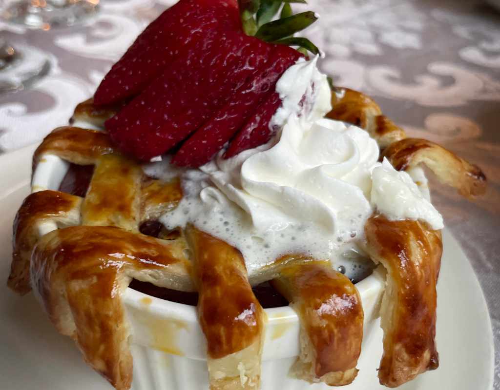 Gourmet Dinning with the Couples Getaway Showing Strawberry Pie