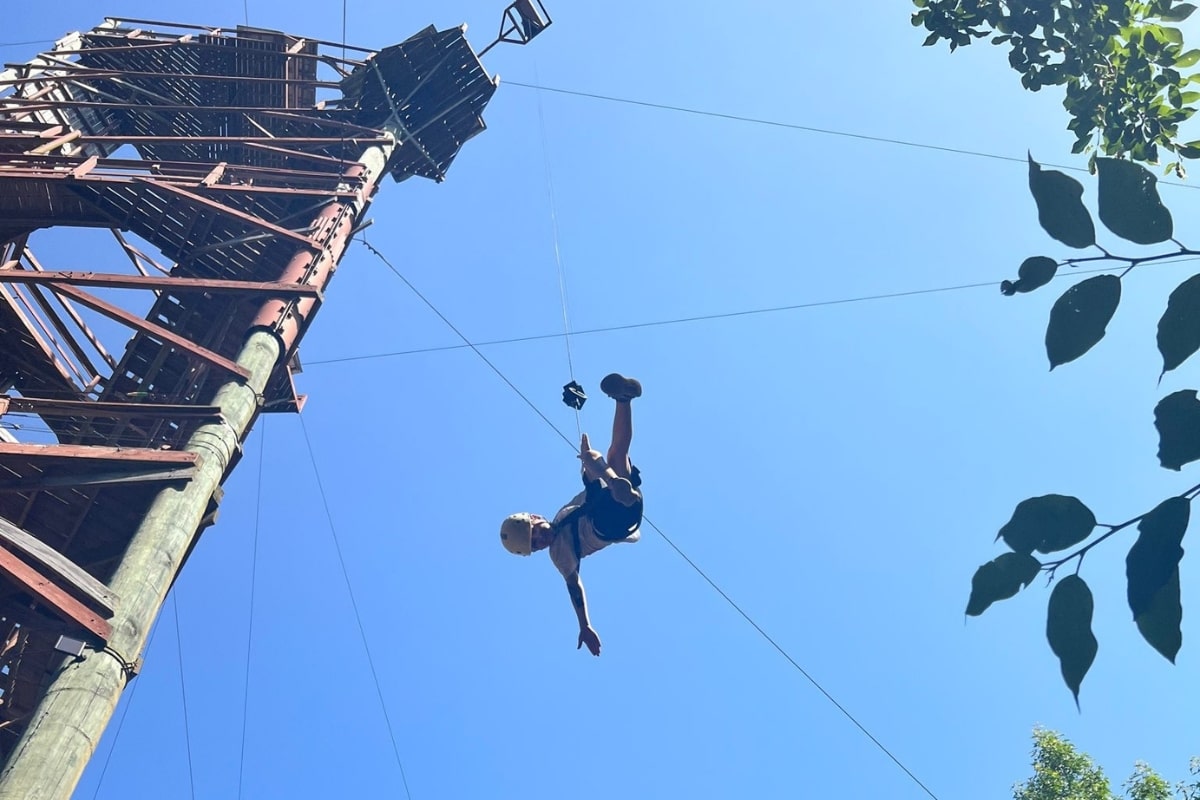 free fall on all day tour at camp