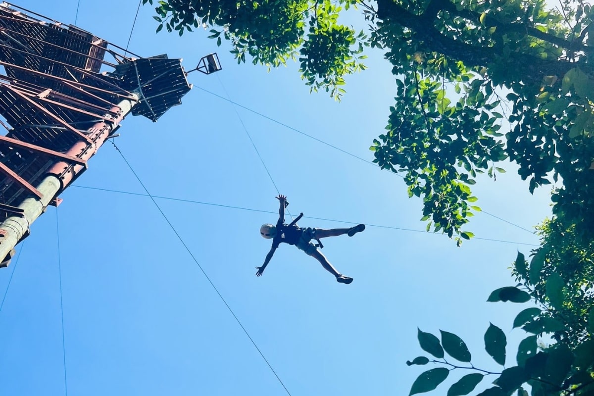 free fall on all day zipline tour