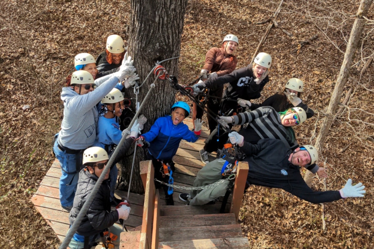 group on level 3 zipline tour