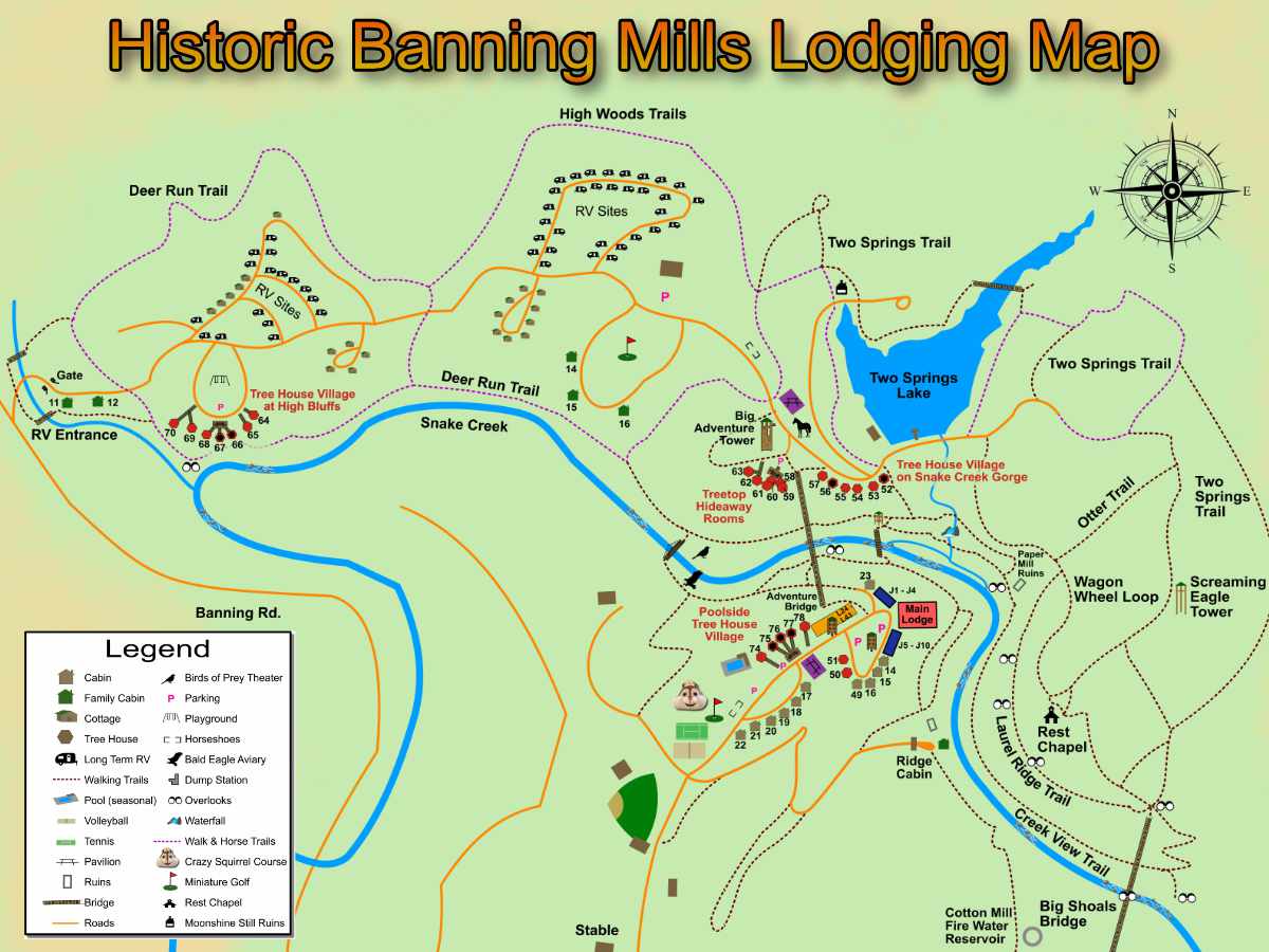 Lodging Map 1200 x 900 Historic Banning Mills Lodging Map 2025