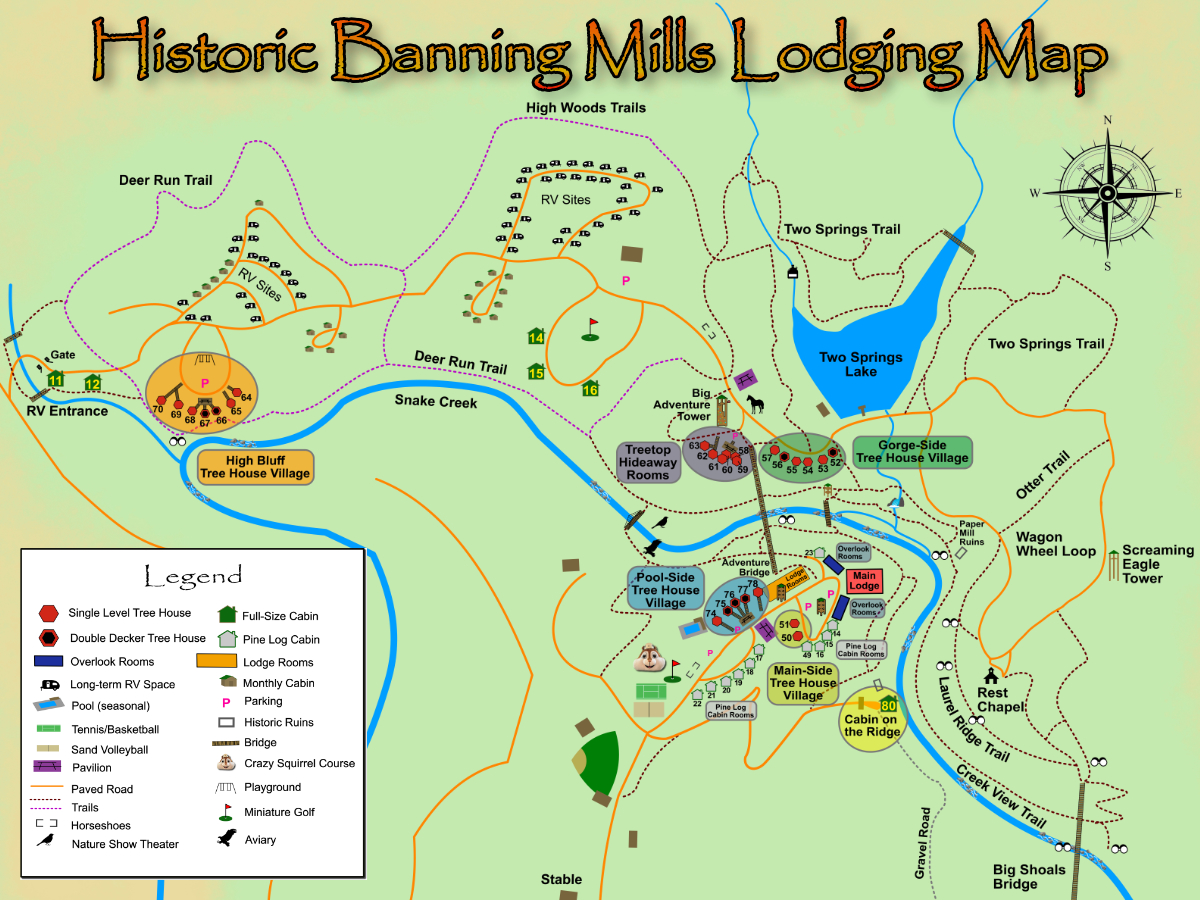 Banning Mills Lodging Map July 2025