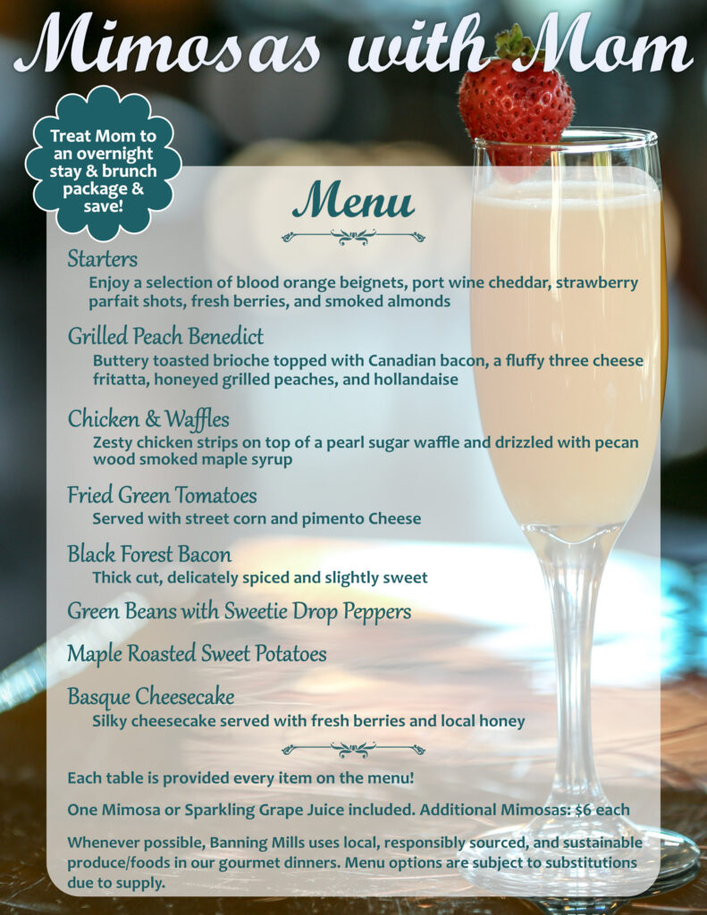Mimosas with Mom Menu - Letter no dates